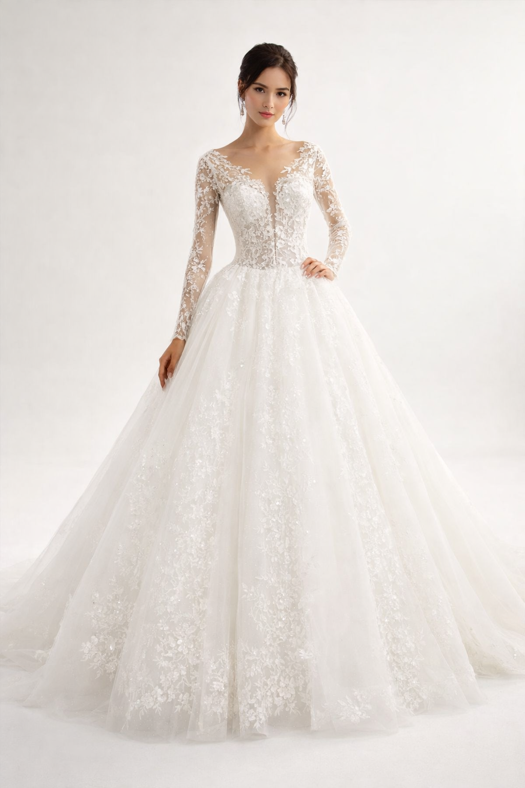 Ethereal Majesty Lace Ball Gown