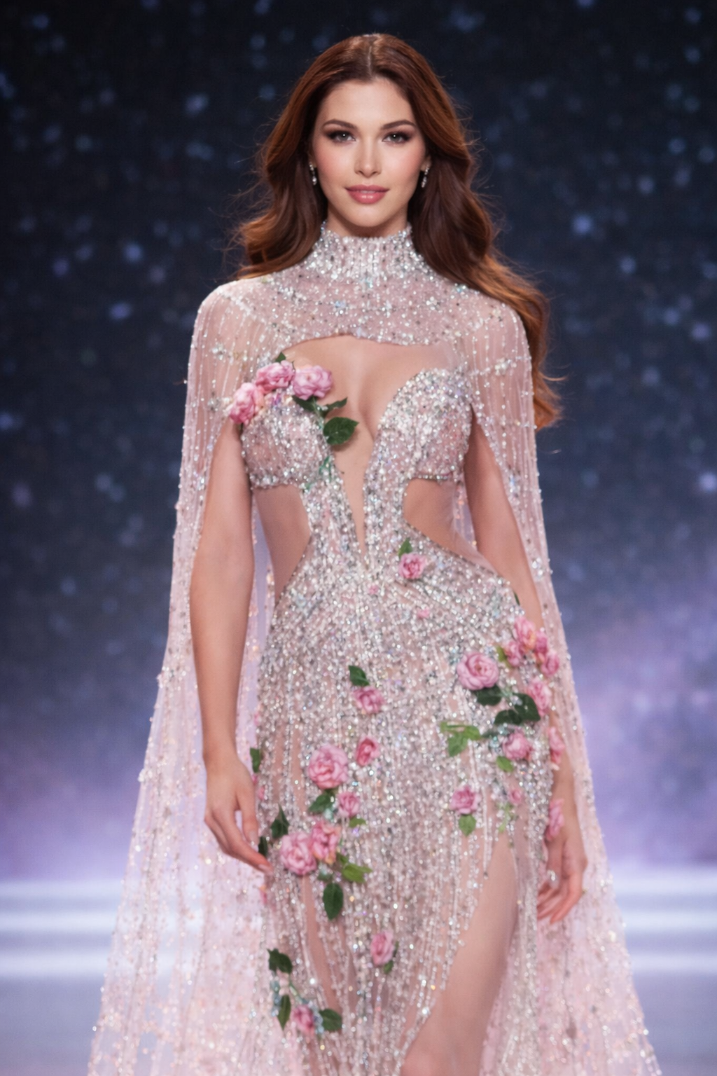 Rosé Lumière Crystal Couture Gown