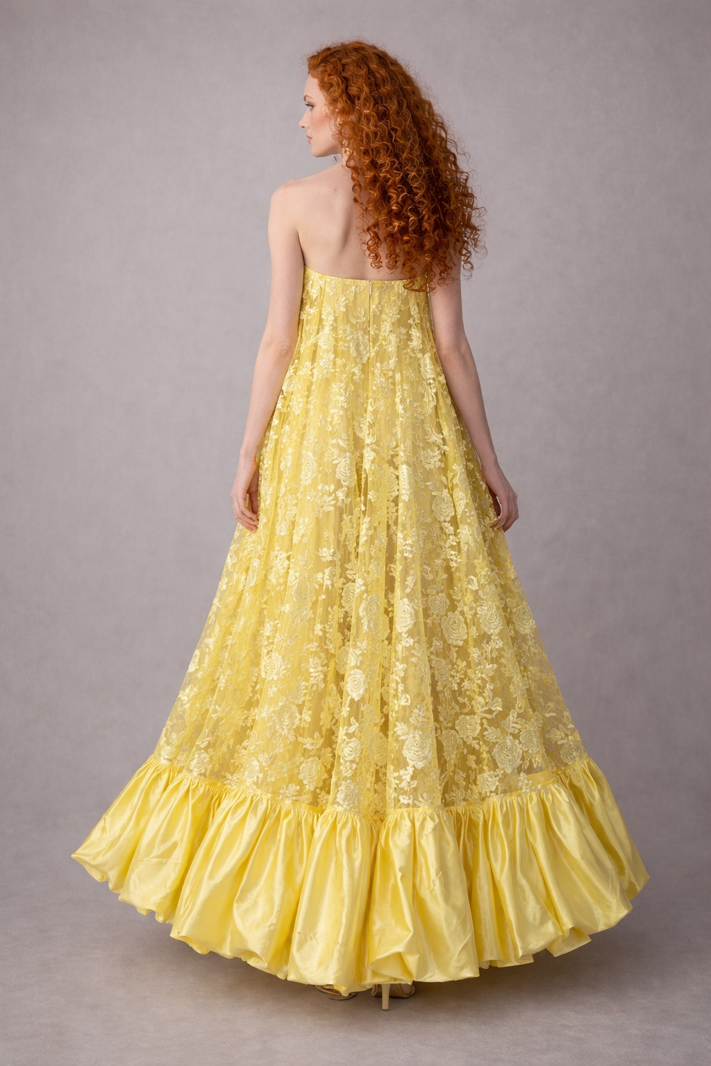 Golden Reverie Lace Gown