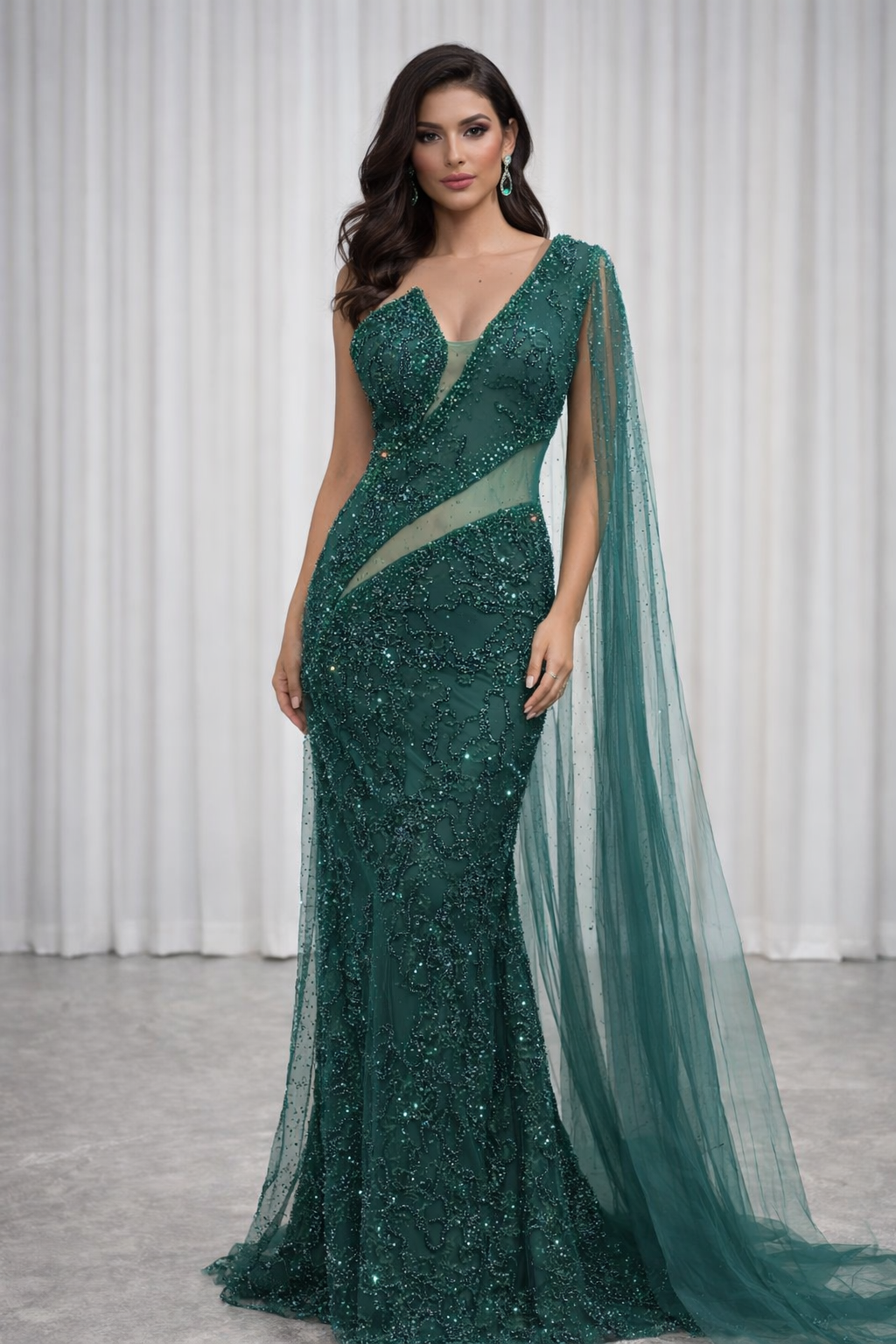 Forest Luxe Asymmetrical Gown