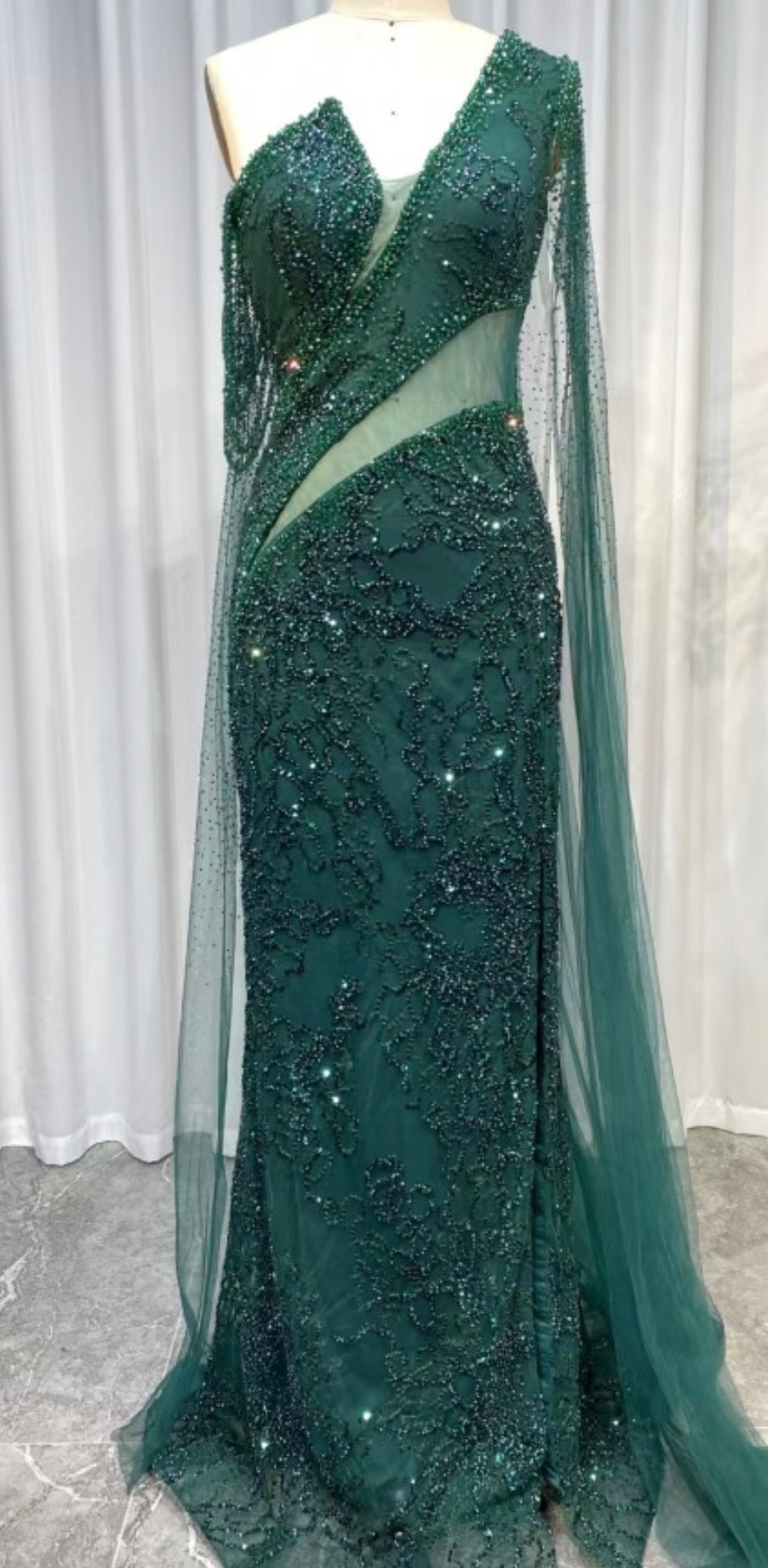 Forest Luxe Asymmetrical Gown