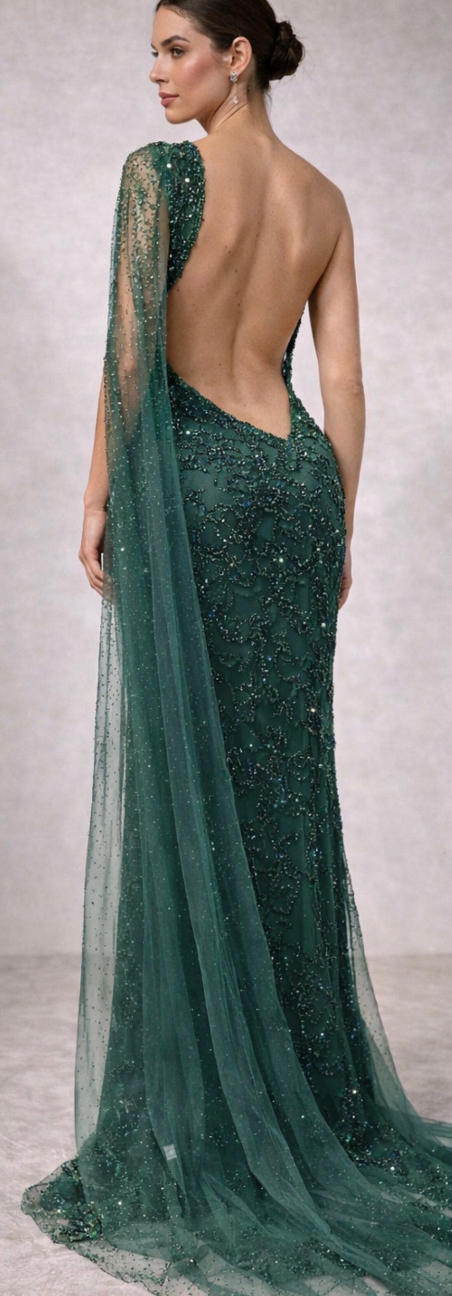 Forest Luxe Asymmetrical Gown