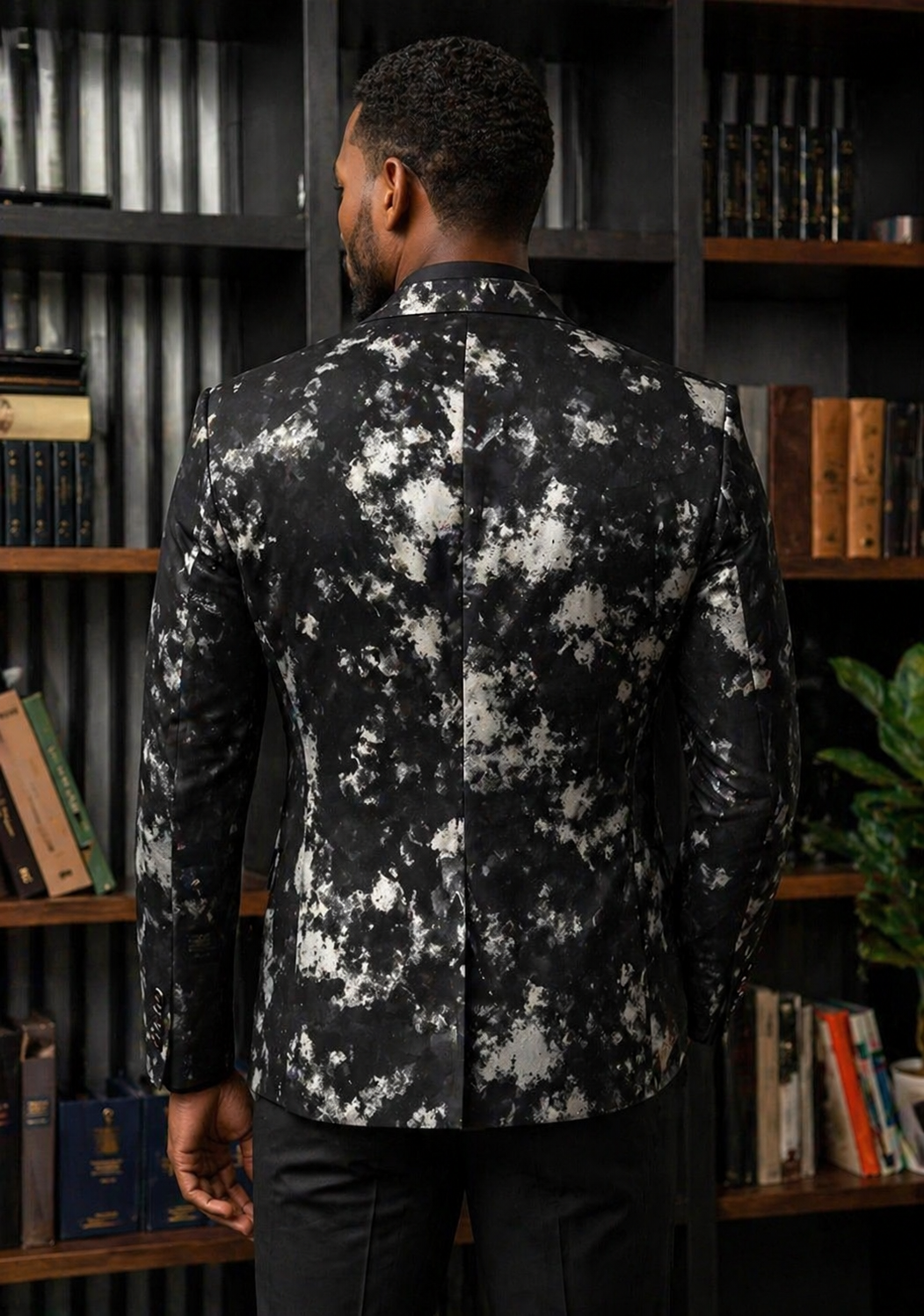 Midnight Marble Statement Blazer