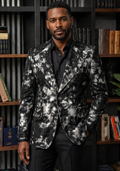 Midnight Marble Statement Blazer
